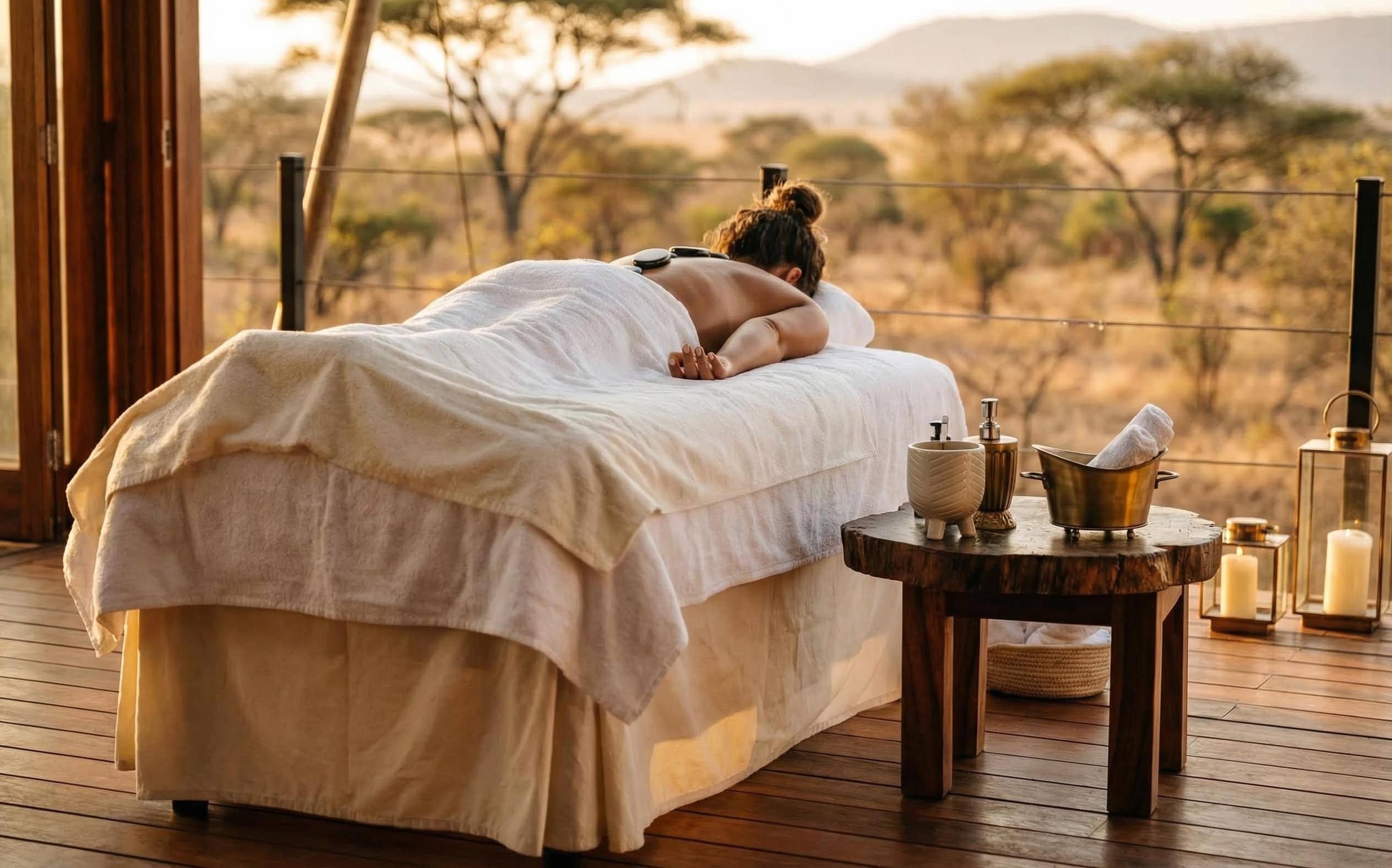 Gourmet dining at luxury safari lodge